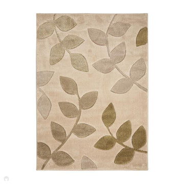 Newport Leaf Modern Floral Botanical Soft Carved Durable Short Pile Beige/Green/Taupe Rug-Melrose-Rug Love - The Most Loved Rug Store